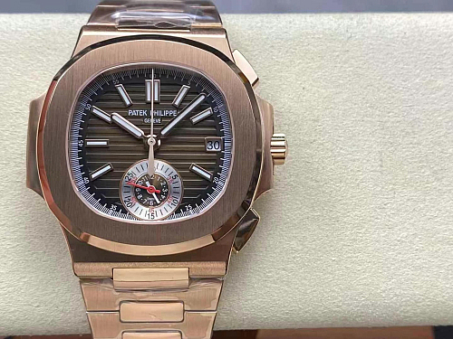 Replica Patek Philippe Nautilus 5980/1R-011 silver dial rose gold