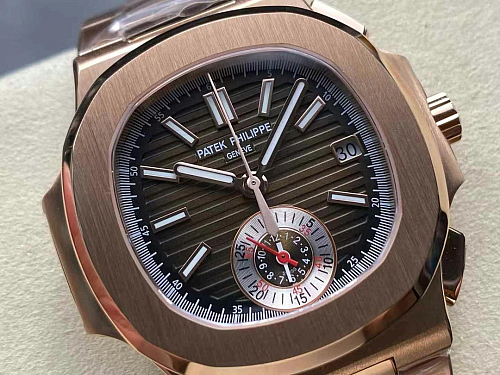 Replica Patek Philippe Nautilus 5980/1R-011 silver dial rose gold