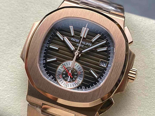 Replica Patek Philippe Nautilus 5980/1R-011 silver dial rose gold