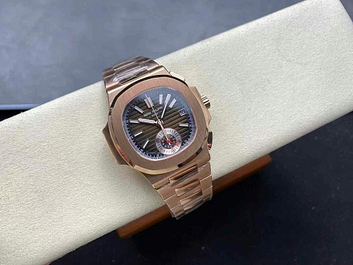 Replica Patek Philippe Nautilus 5980/1R-011 silver dial rose gold