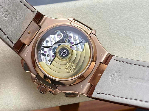 Replica Patek Philippe Nautilus 5980R-014 silver dial rose gold plated 40mm