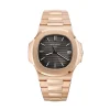 Replica Patek Philippe Nautilus 5711 Rose Gold black dial front view
