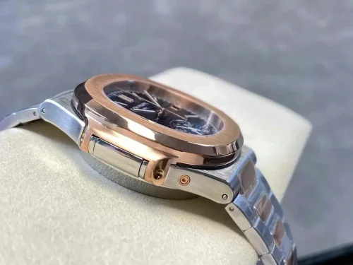 Replica Patek Philippe Nautilus 5980/1AR-001 blue dial steel rose gold