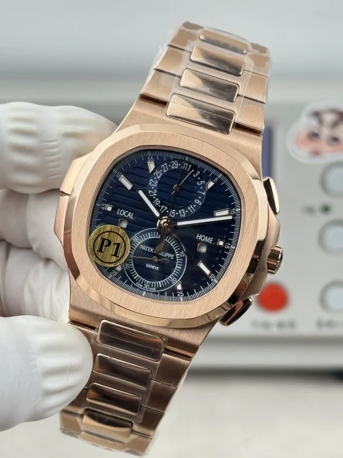 Replica Patek Philippe Nautilus 5990/1R-001 blue dial rose gold 40.5mm