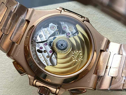 Replica Patek Philippe Nautilus 5980/1R-001 black dial rose gold 40.5mm
