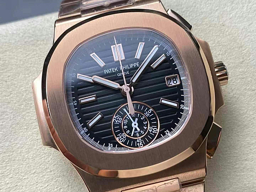 Replica Patek Philippe Nautilus 5980/1R-001 black dial rose gold 40.5mm