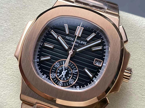 Replica Patek Philippe Nautilus 5980/1R-001 black dial rose gold 40.5mm