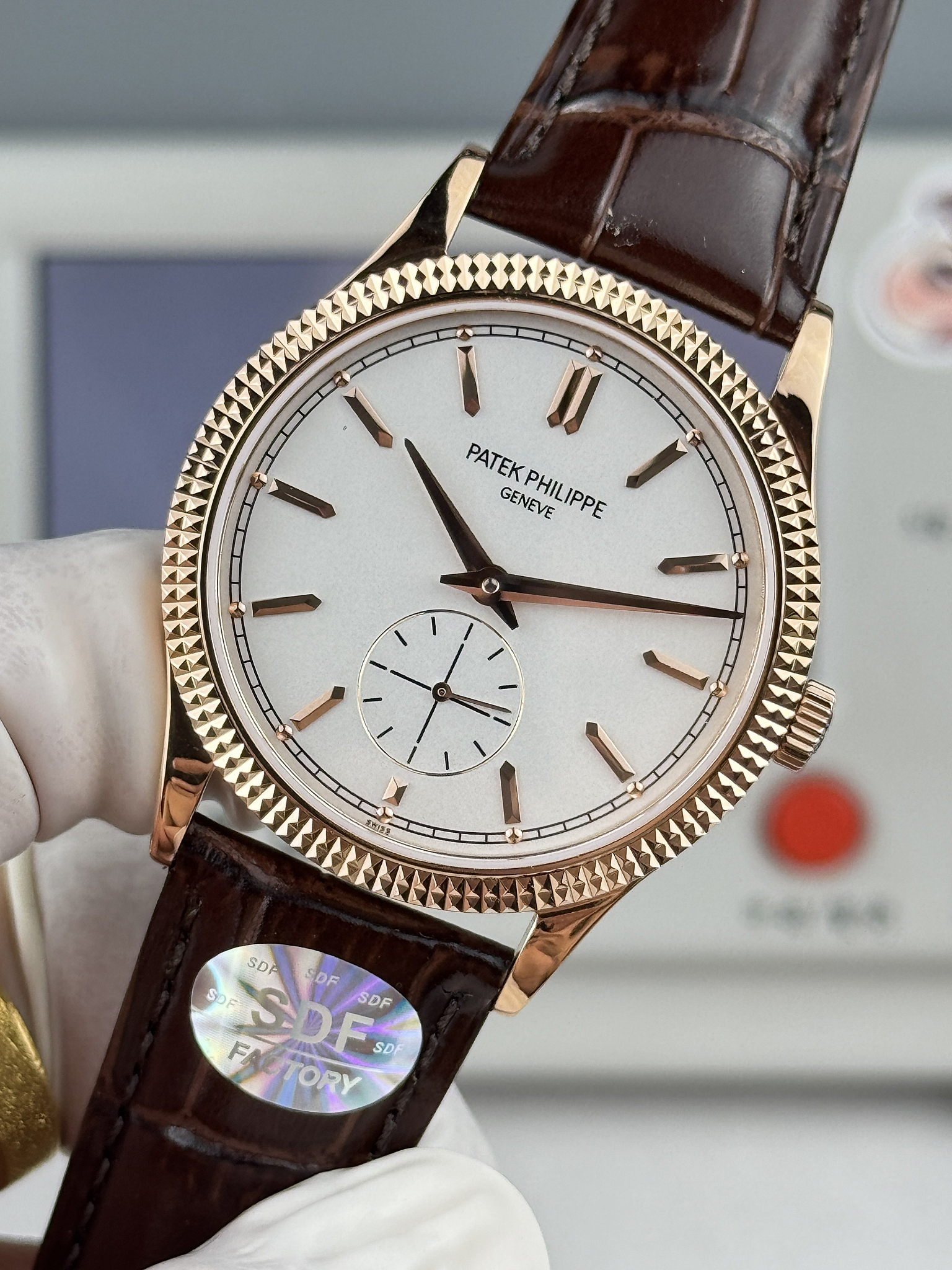 Replica Calatrava 6119R-001 Patek Philippe wrist shot