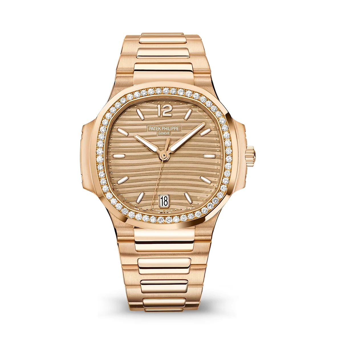 Replica Patek Philippe Nautilus 7118 Rose Gold Brown dial front view