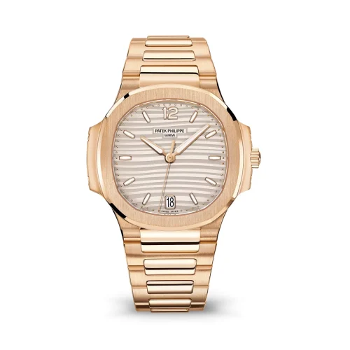 Replica Patek Philippe Nautilus 7118 Rose Gold White dial front view