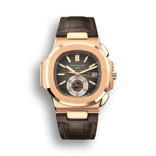 Replica Patek Philippe Nautilus 5980R Rose Gold dial front view