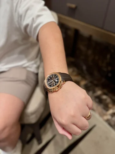 Replica Aquanaut 5968R-001 Patek Philippe Chronograph</br> <span style="color: #a8927b; font-size: 90%;">42.2 mm,Rose gold,Brown Dial</span> photo review