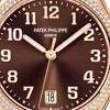Patek Philippe Twenty-4 7300 angle view showing dial and bezel