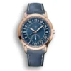 Replica Patek Philippe Complications 5224R-001 42mm rose gold watch featuring a 24-hour display and Travel Time function, designed for sophisticated travelers.