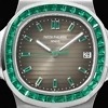 Side profile of Patek Philippe 5711 showing case thickness and crown