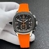 Side profile of Patek Philippe 5968A showing case thickness and crown