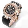 Side profile of Patek Philippe 5712R showing case thickness and crown