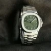 Side profile of Patek Philippe 5711 showing case thickness and crown