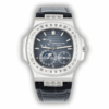 Replica Nautilus 5712G-001 Patek Philippe Moon phases.</br> <span style="color: #a8927b; font-size: 90%;">40 mm, Baguette Bezel, White gold, Dark Blue Dial </span>
