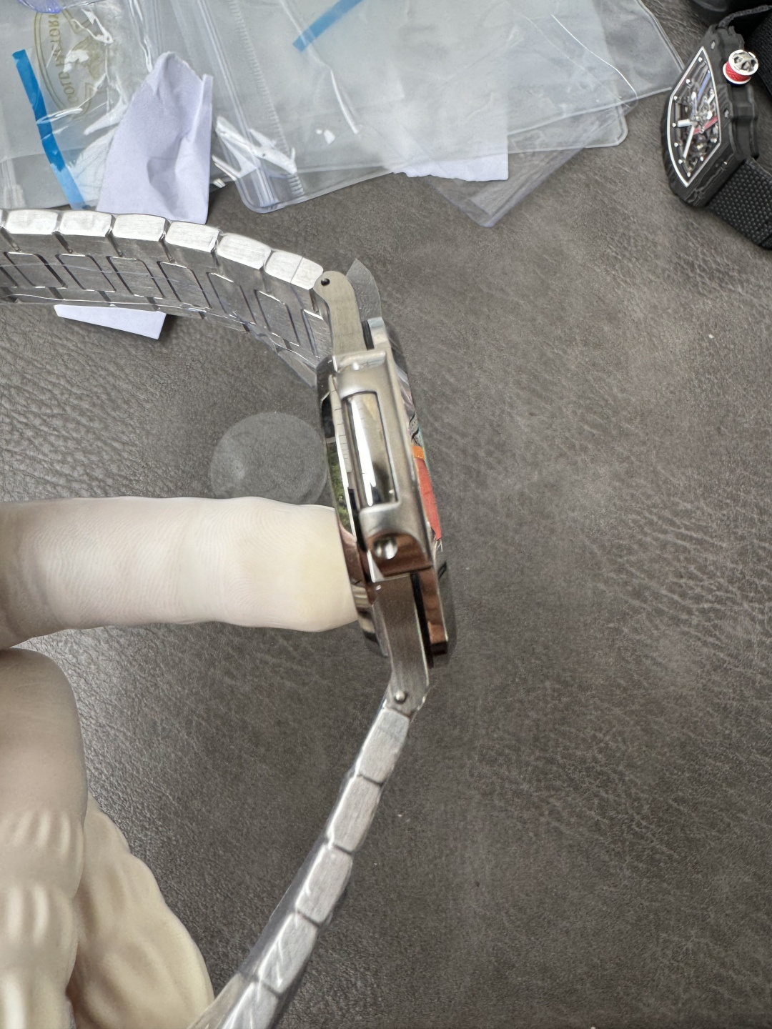 Replica Nautilus 5719/10G Patek Philippe dial closeup