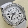 Side profile of Patek Philippe 5269 showing case thickness and crown