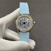 Side profile of Patek Philippe 5072R showing case thickness and crown