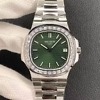 Side profile of Patek Philippe 5711 showing case thickness and crown
