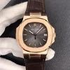 Side profile of Patek Philippe 5711G showing case thickness and crown