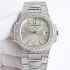Side profile of Patek Philippe 5711 showing case thickness and crown