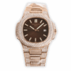 Replica Nautilus 5711-1300A-001 Patek Philippe </br> <span style="color: #a8927b; font-size: 90%;">40 mm, Brown Dial, Iced Out</span>
