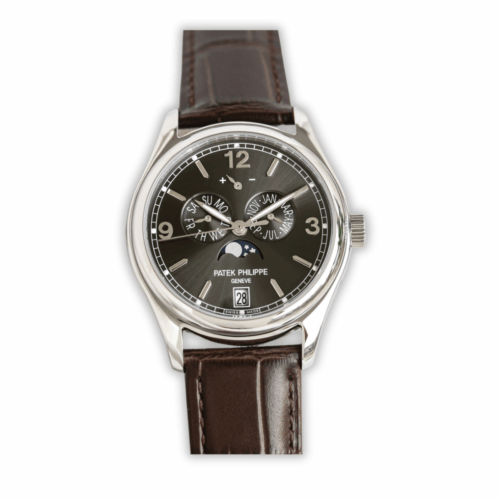 Replica Complications 5146G-001 Patek Philippe ANNUAL CALENDAR </br> <span style="color: #a8927b; font-size: 90%;">39 mm,White gold, Graphite Dial</span>
