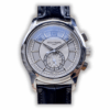 Replica Patek Philippe Complications 5905R-001 42mm white gold annual calendar chronograph with grey dial, offering sophisticated design and precise timekeeping.