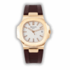 Replica Nautilus 5711-001 Patek Philippe </br> <span style="color: #a8927b; font-size: 90%;">40 mm, Rose Gold, White Dial, Brown Rubber</span>