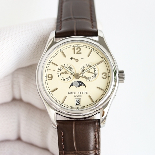 Replica Complications 5146G-001 Patek Philippe ANNUAL CALENDAR  39 mm,White gold, Yellow Dial