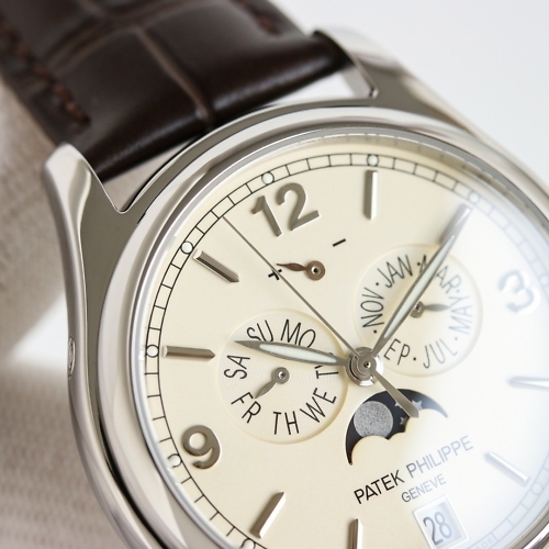 Replica Complications 5146G-001 Patek Philippe ANNUAL CALENDAR  39 mm,White gold, Yellow Dial