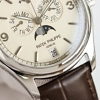 Side profile of Patek Philippe 5146G showing case thickness and crown