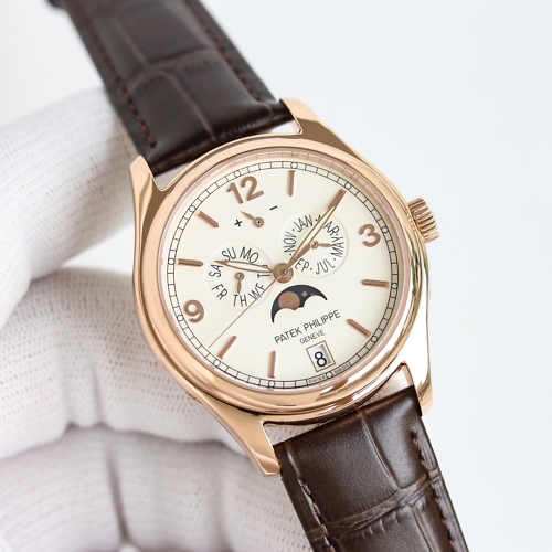 Replica Complications 5146G-011 Patek Philippe ANNUAL CALENDAR  39 mm,Rose gold, White Dial