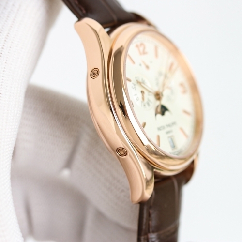 Replica Complications 5146G-011 Patek Philippe ANNUAL CALENDAR  39 mm,Rose gold, White Dial