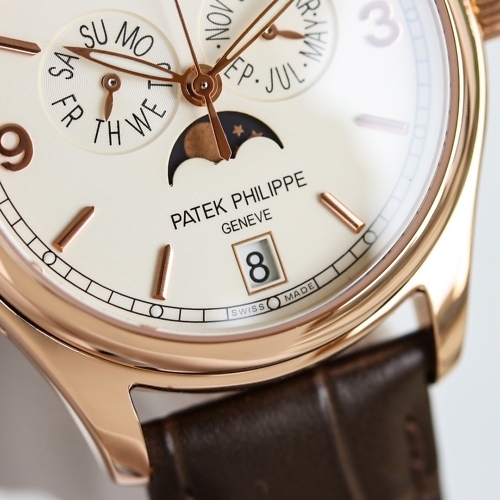 Replica Complications 5146G-011 Patek Philippe ANNUAL CALENDAR  39 mm,Rose gold, White Dial