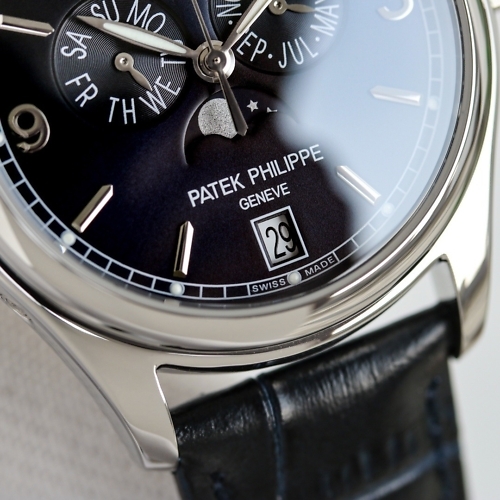Replica Complications 5146P-001 Patek Philippe ANNUAL CALENDAR  39 mm,White gold, Black Dial
