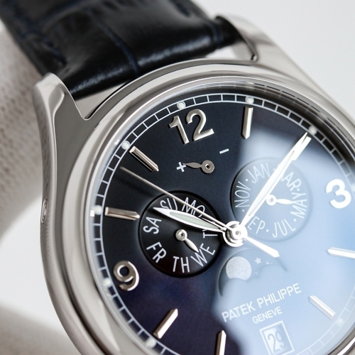 Replica Complications 5146P-001 Patek Philippe ANNUAL CALENDAR  39 mm,White gold, Black Dial
