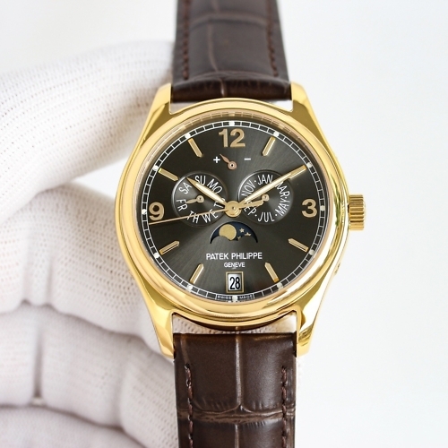 Replica Complications 5146G-001 Patek Philippe ANNUAL CALENDAR  39 mm,Yellow gold, Black Dial