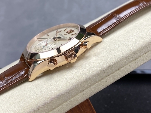 Replica Complications 5960R-012 Patek Philippe Annual Calendar Chronograph  40 mm,Rose Gold, White  Dial