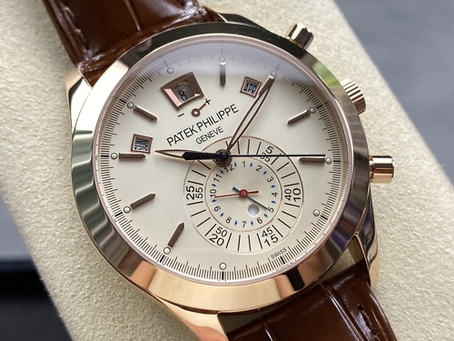 Replica Complications 5960R-012 Patek Philippe Annual Calendar Chronograph  40 mm,Rose Gold, White  Dial