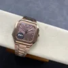Side profile of Patek Philippe showing case thickness and crown