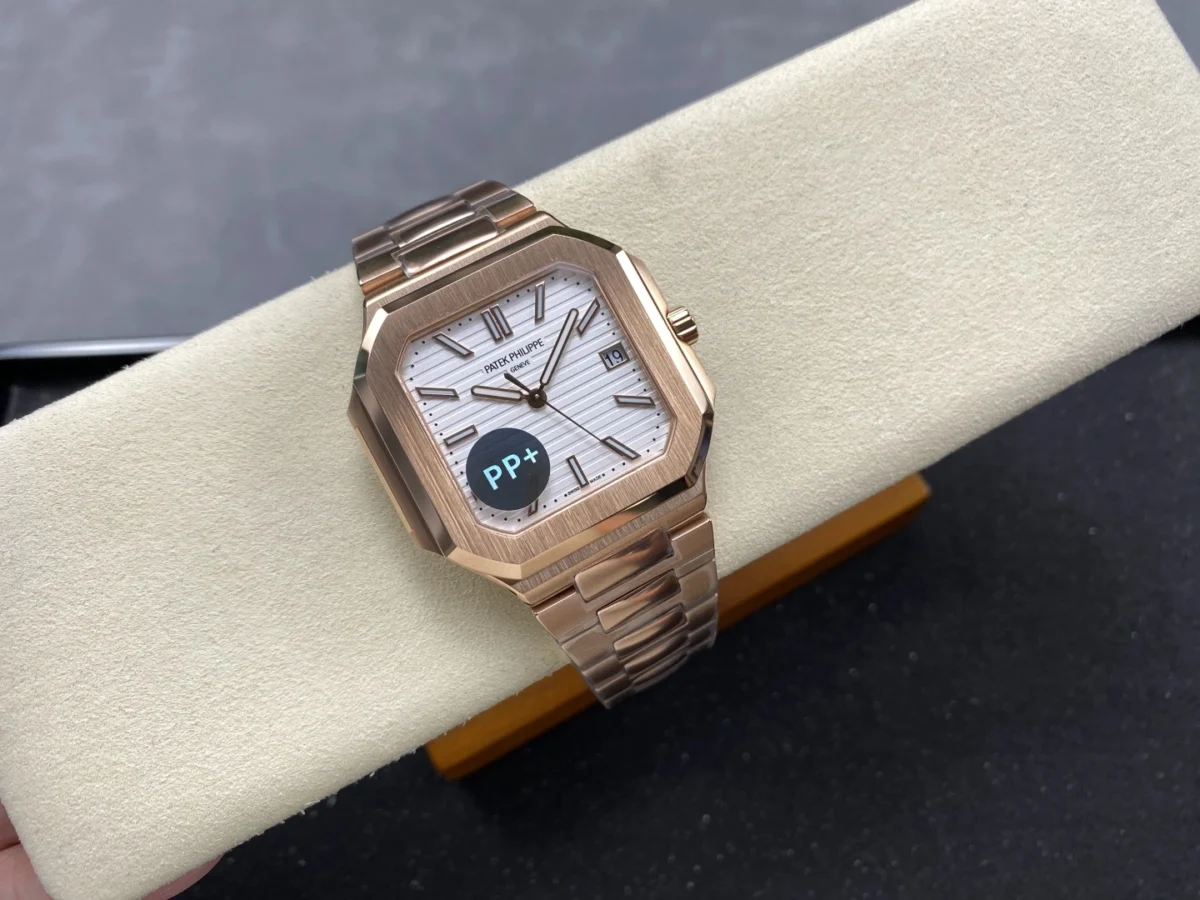Replica Cubitus 5821 Patek Philippe </br> <span style="color: #a8927b; font-size: 90%;">45 mm Rose Gold White Dial</span> - Image 11