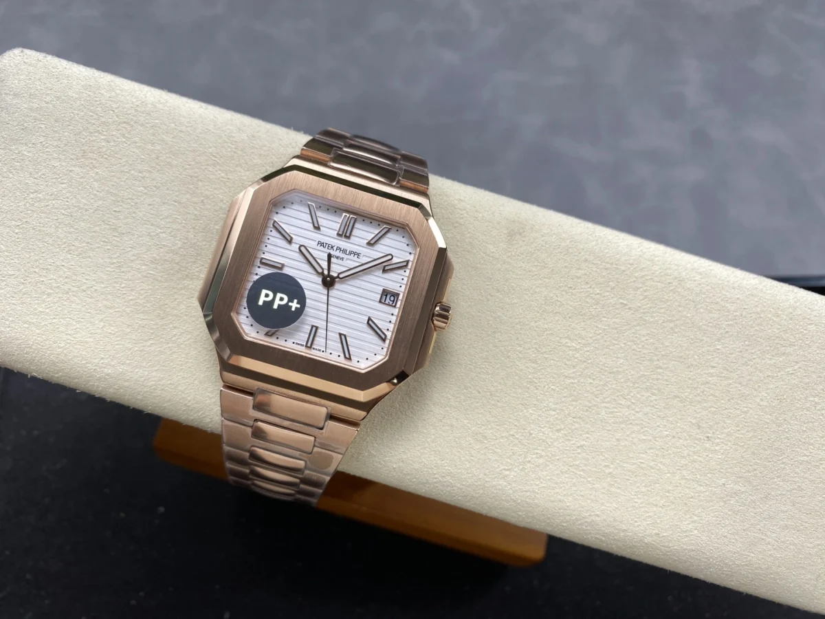 Replica Cubitus 5821 Patek Philippe </br> <span style="color: #a8927b; font-size: 90%;">45 mm Rose Gold White Dial</span> - Image 8