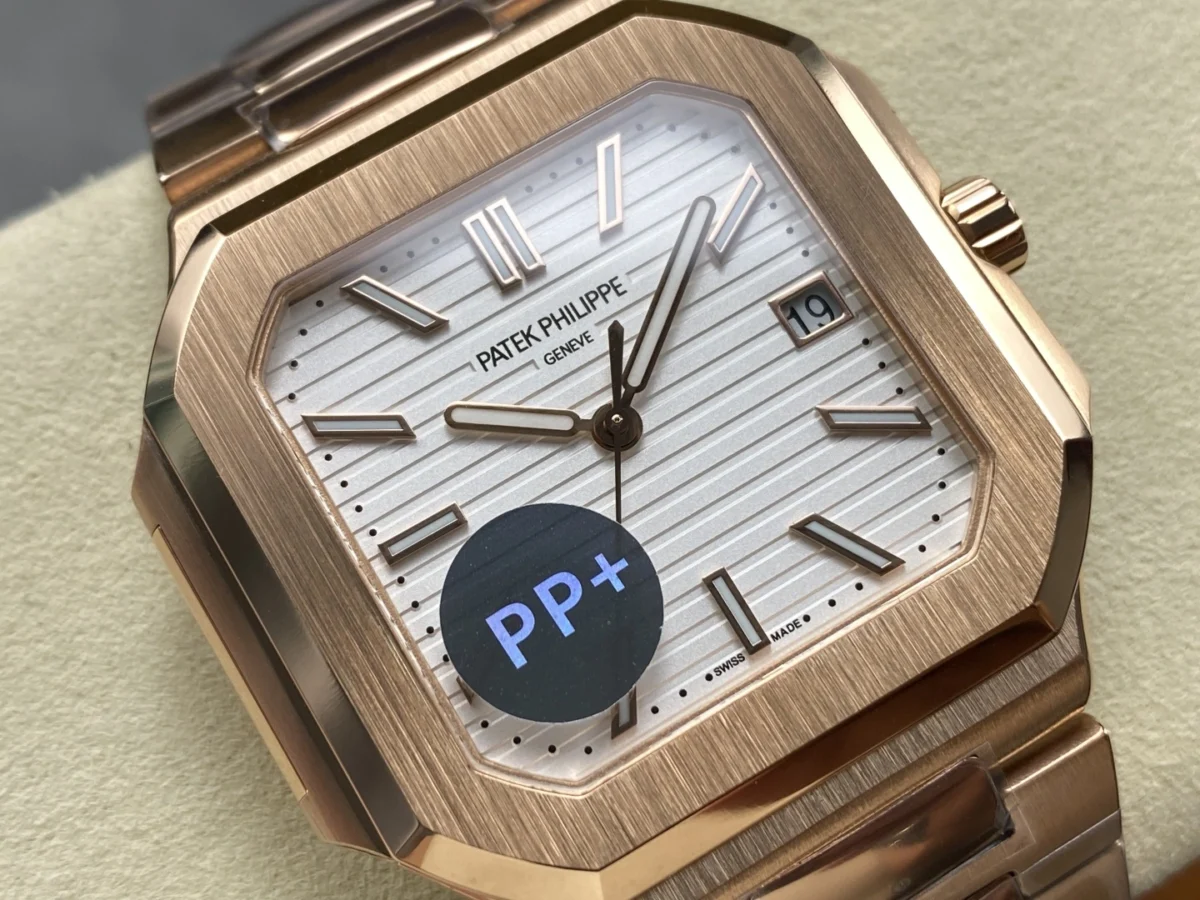 Replica Cubitus 5821 Patek Philippe </br> <span style="color: #a8927b; font-size: 90%;">45 mm Rose Gold White Dial</span> - Image 5