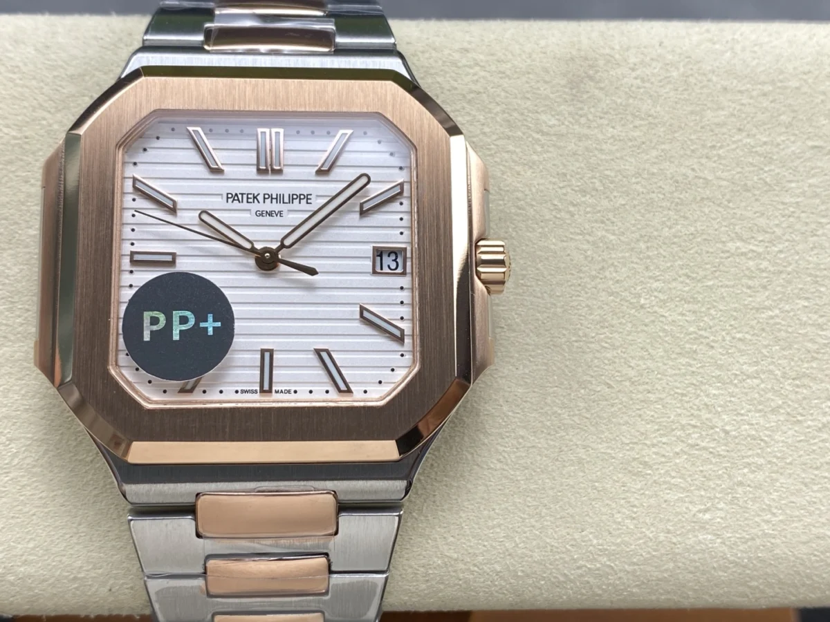 Replica Cubitus 5821 Patek Philippe </br> <span style="color: #a8927b; font-size: 90%;">45 mm Steel Rose Gold White Dial</span> - Image 5