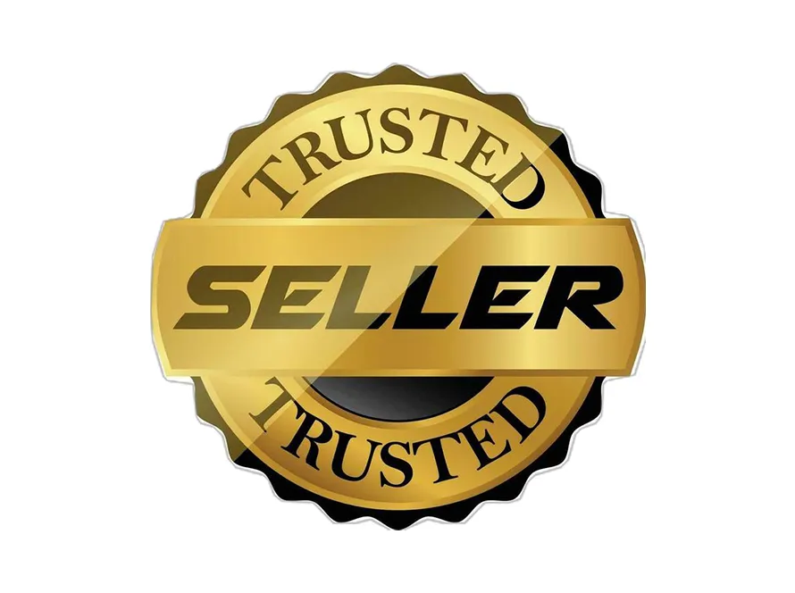 Gold “Trusted Seller” badge icon symbolizing reliability on our site – fake patek